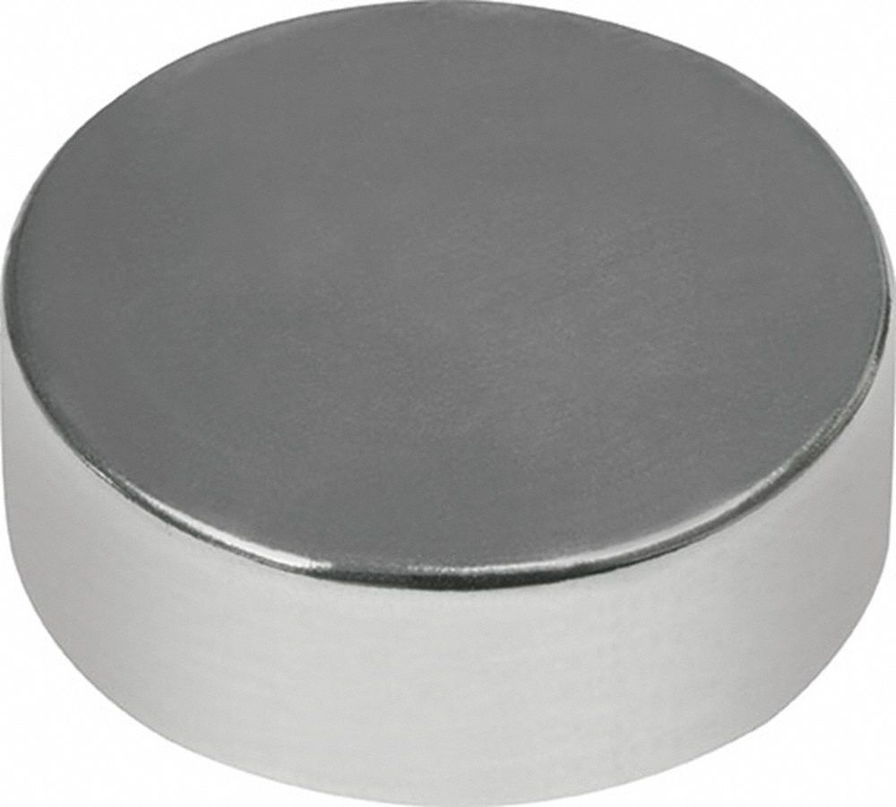 Rare Earth Magnet: Neodymium, 3/4 in Outside Dia, 0.25 in Thick, Disc Magnet, 35
