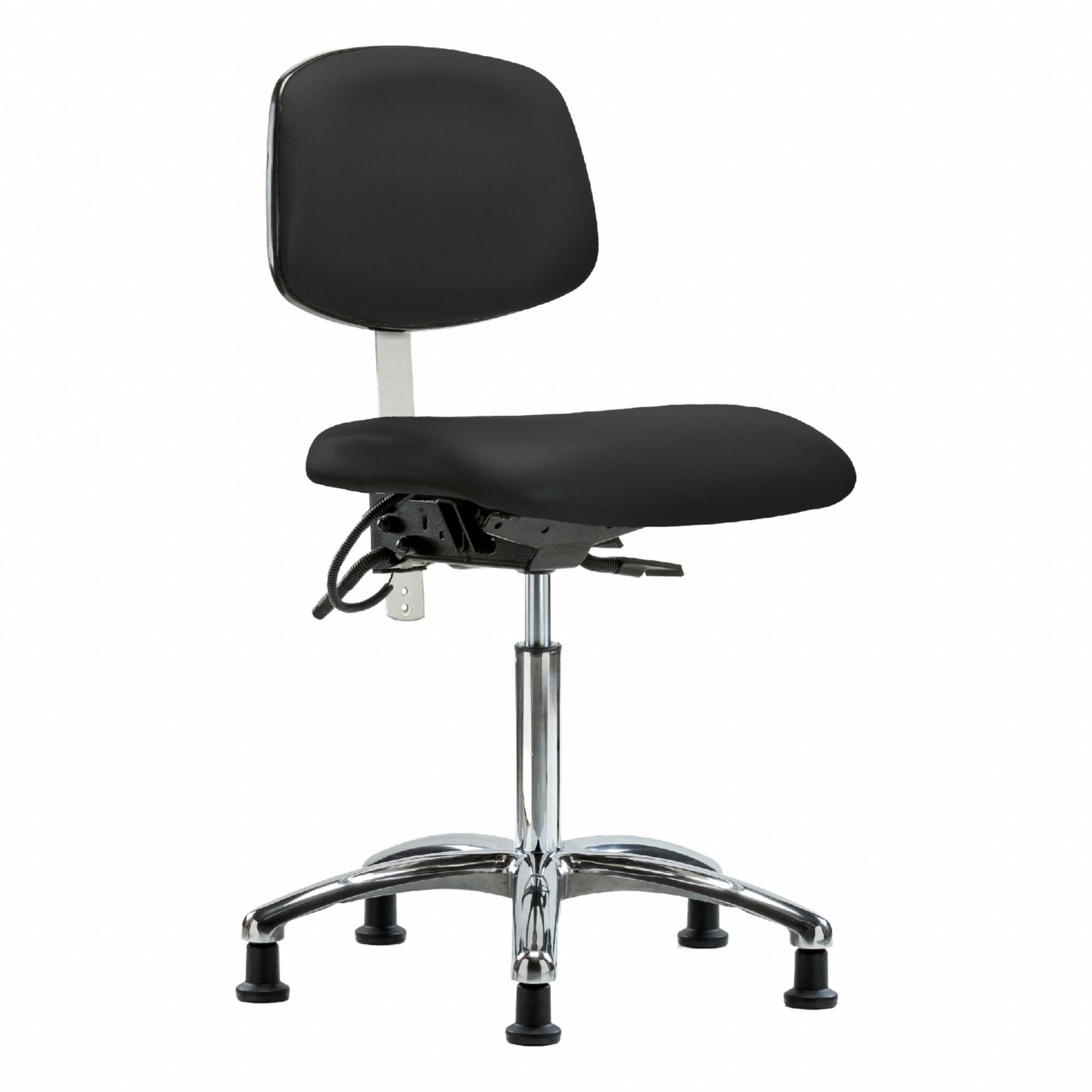 ESD/Cleanroom Task Chair: Vinyl, Armless, Ht Range 21 1/2 in to 29 in, 19 in Seat Wd, 18 in Seat Dp