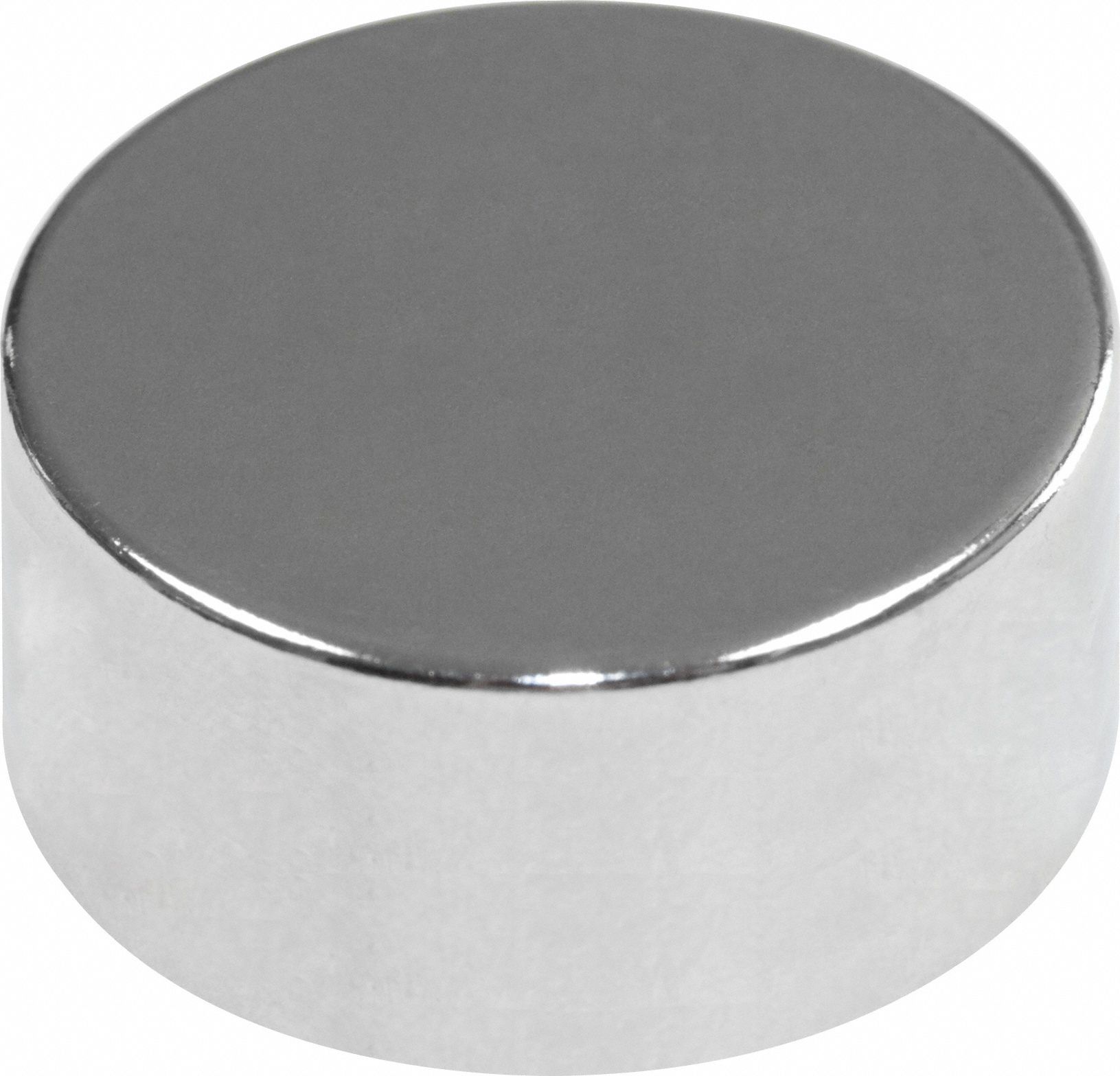 Rare Earth Magnet: Neodymium, 15/16 in Outside Dia, 0.5 in Thick, Disc Magnet, 52