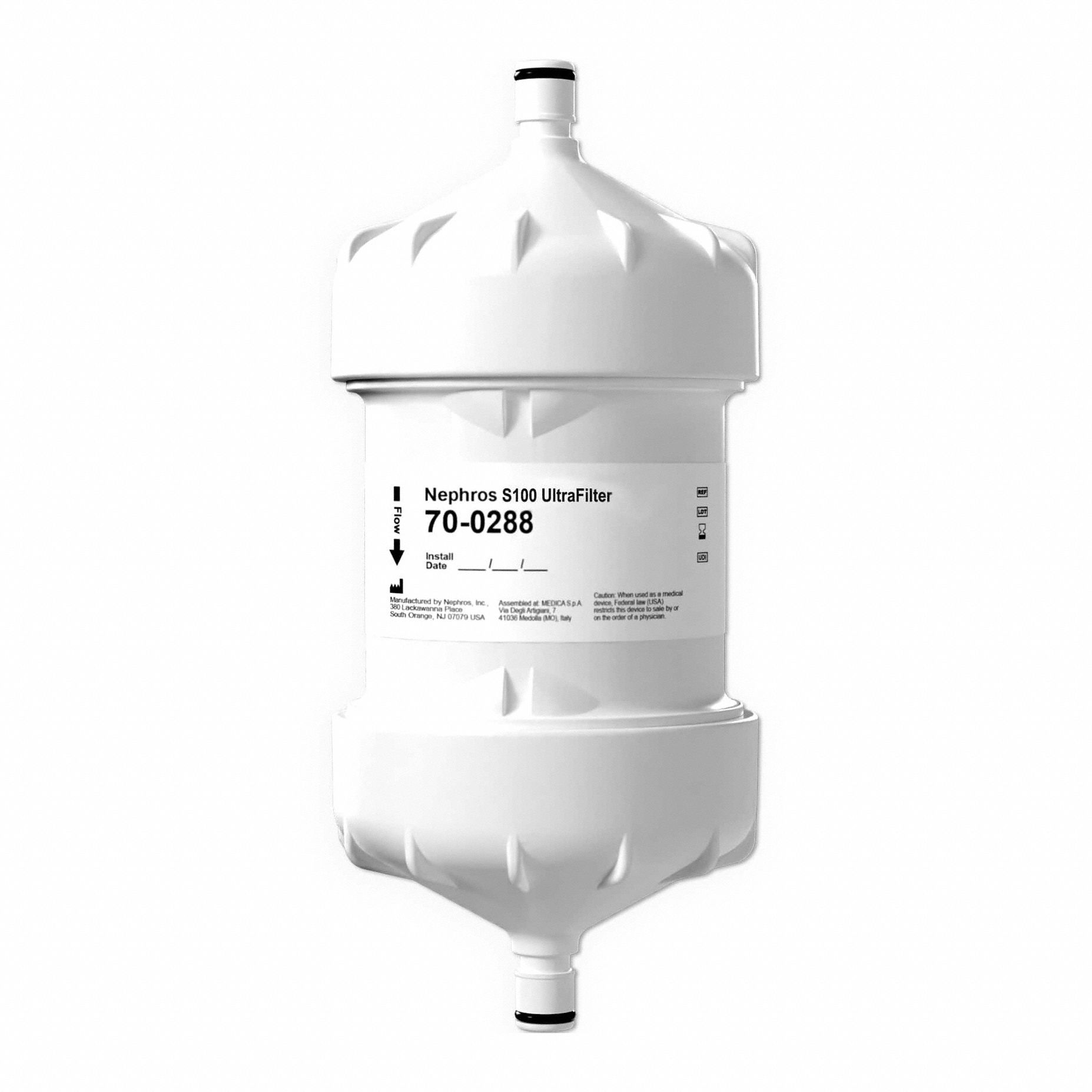 Inline Water Filter: 0.1 micron Micron Rating, Medisulfone, 1/2 in Connection Size