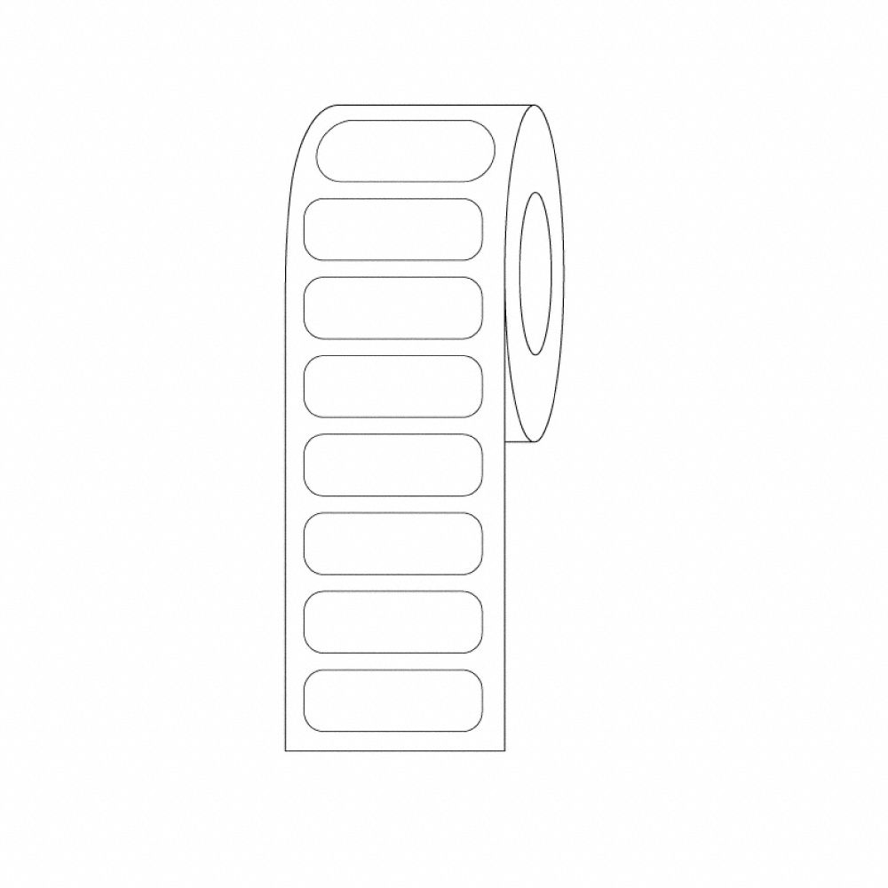 Cryogenic Label: 7 mm Label Wd, 5 mil Label Thick, White, Polypropylene, Chemical-Resistant, Roll