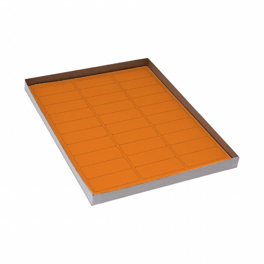Cryogenic Label: 25 mm Label Wd, 5 mil Label Thick, Orange, Polypropylene, Chemical-Resistant, Sheet