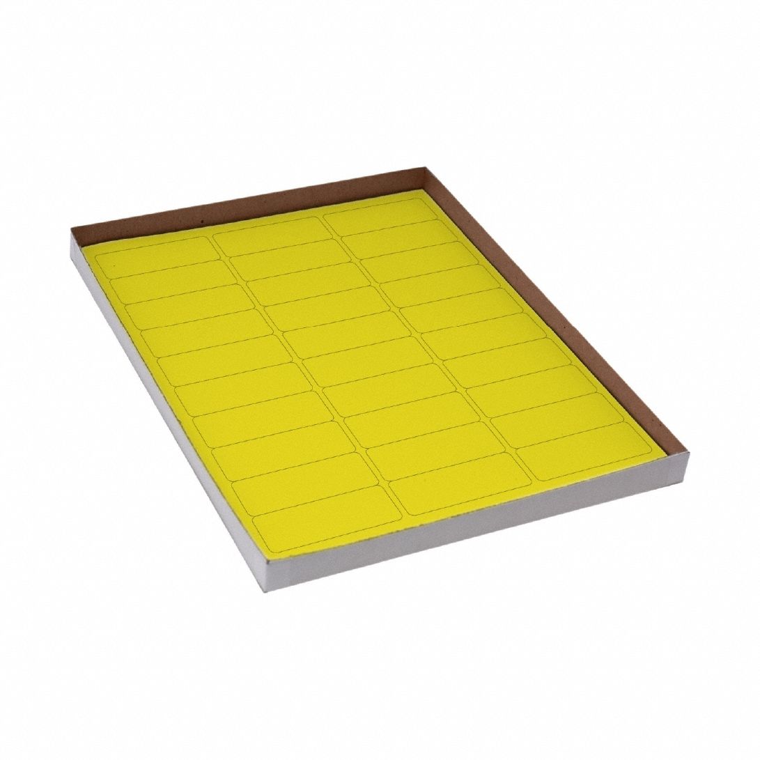 Cryogenic Label: 25 mm Label Wd, 5 mil Label Thick, Yellow, Polypropylene, Chemical-Resistant, Sheet