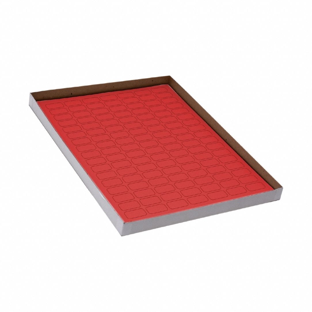 Cryogenic Label: 13 mm Label Wd, 5 mil Label Thick, Red, Polypropylene, Chemical-Resistant, Sheet