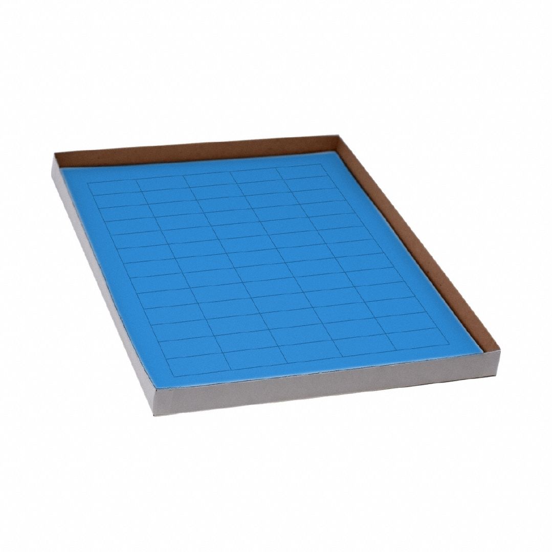 Cryogenic Label: 19 mm Label Wd, 5 mil Label Thick, Blue, Polypropylene, Chemical-Resistant, Sheet