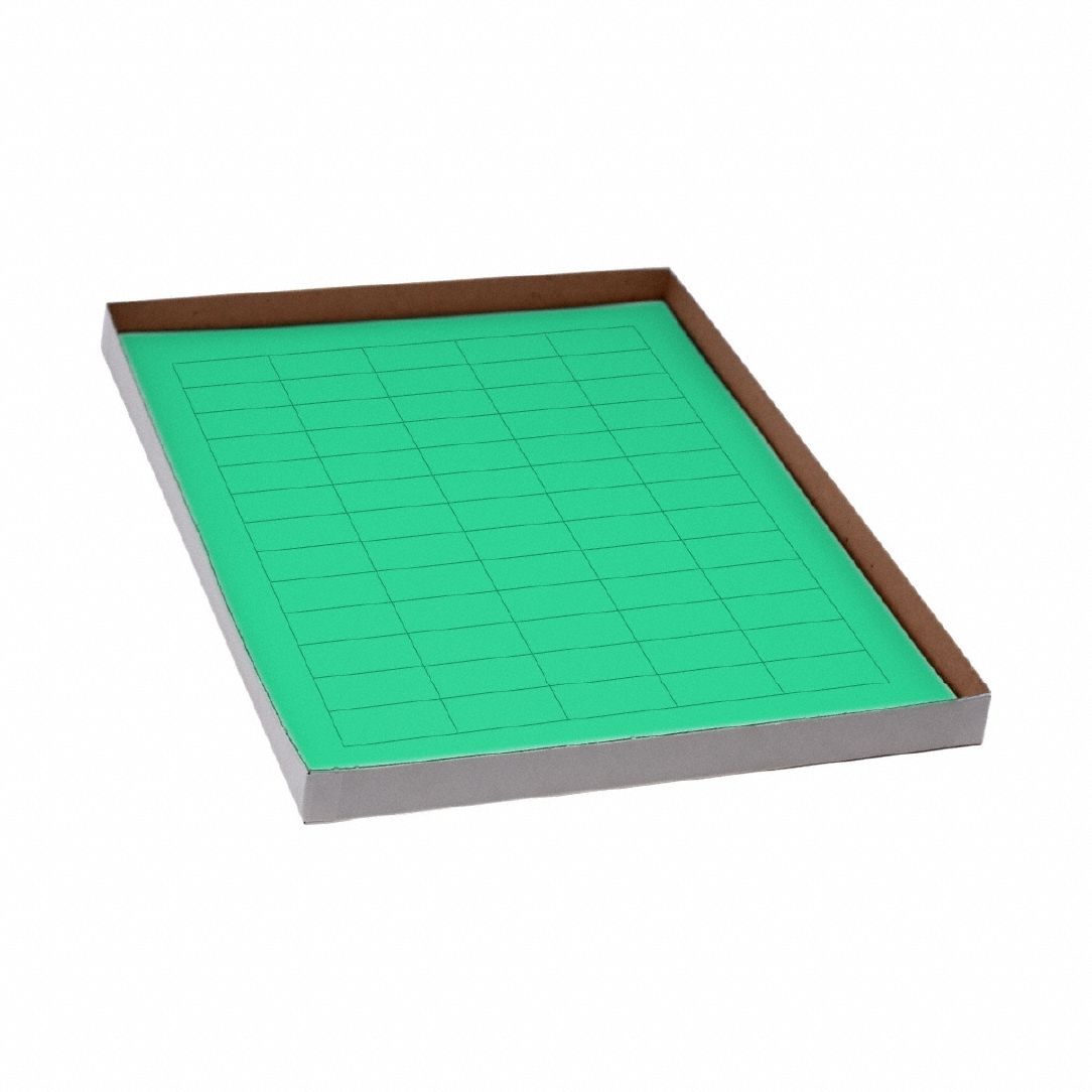 Cryogenic Label: 19 mm Label Wd, 5 mil Label Thick, Green, Polypropylene, Chemical-Resistant, Sheet