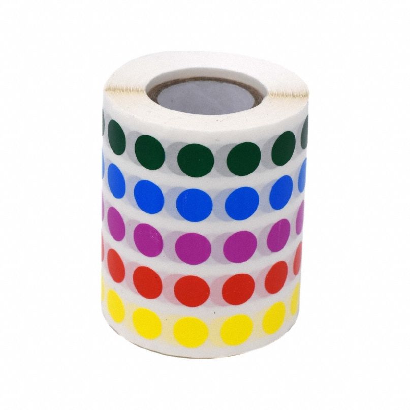 Cryogenic Label: 5 mil Label Thick, Assorted, Polypropylene, Chemical-Resistant, Circle, Roll