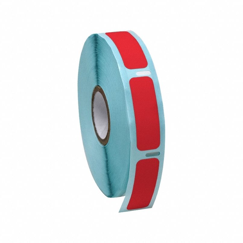 Cryogenic Label: 13 mm Label Wd, 3 1/2 in Roll Lg, Red, Permanent Adhesive, Polypropylene, Cryogenic