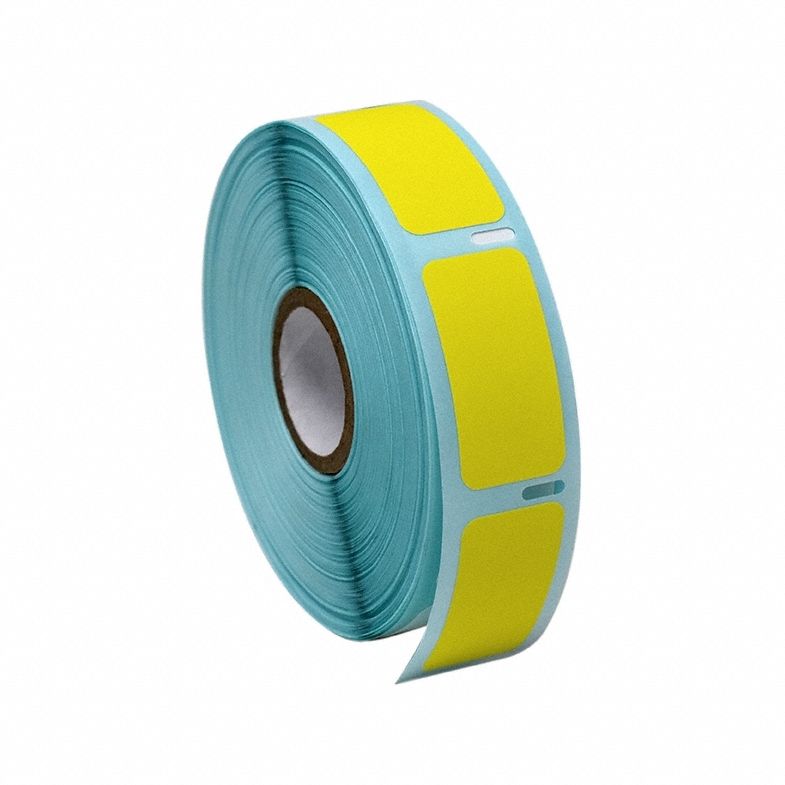 Cryogenic Label: 19 mm Label Wd, 3 1/2 in Roll Lg, Yellow, Permanent Adhesive, Polypropylene