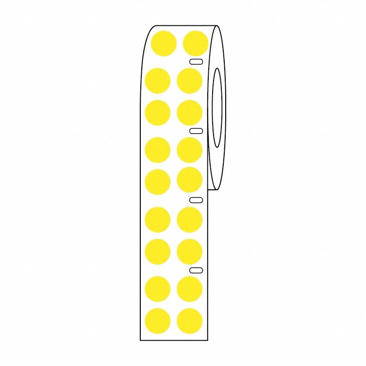 Cryogenic Label: 9 1/2 mm Label Wd, 1.5 mil Label Thick, 5 1/2 in Roll Lg, Yellow, Polypropylene