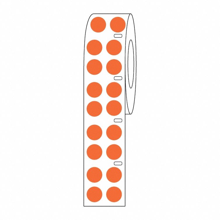 Cryogenic Label: 13 mm Label Wd, 2 mil Label Thick, 5 1/2 in Roll Lg, Orange, Permanent Adhesive