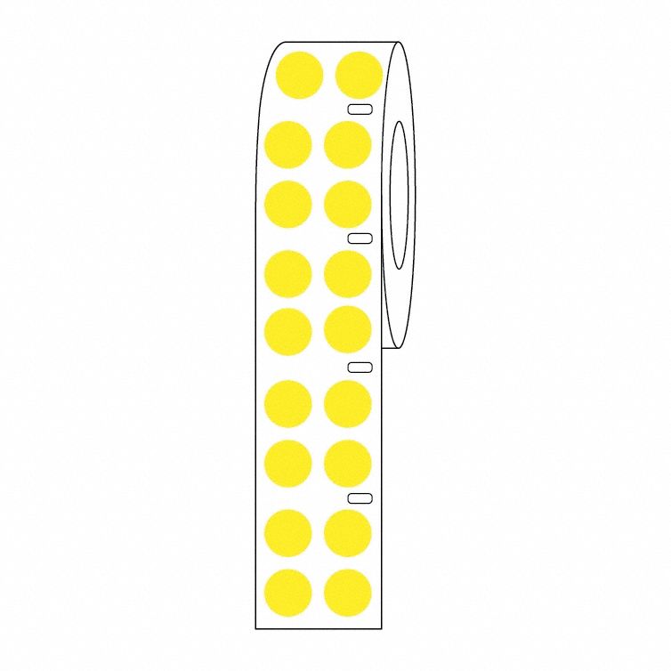 Cryogenic Label: 13 mm Label Wd, 2 mil Label Thick, 5 1/2 in Roll Lg, Yellow, Permanent Adhesive