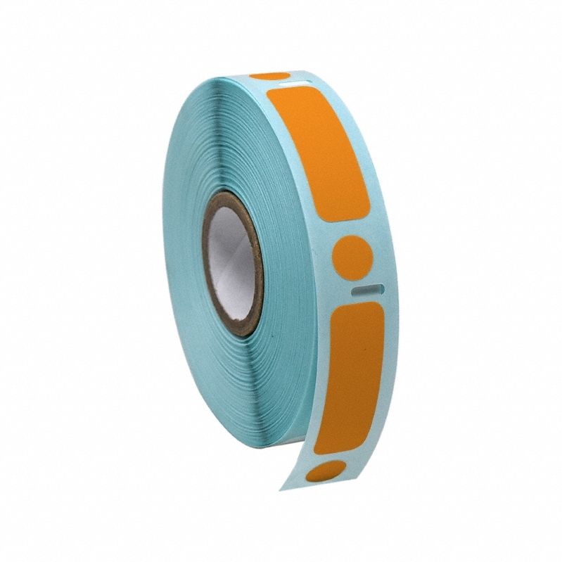 Cryogenic Label: 13 mm Label Wd, 2 mil Label Thick, 3 1/4 in Roll Lg, Orange, Permanent Adhesive