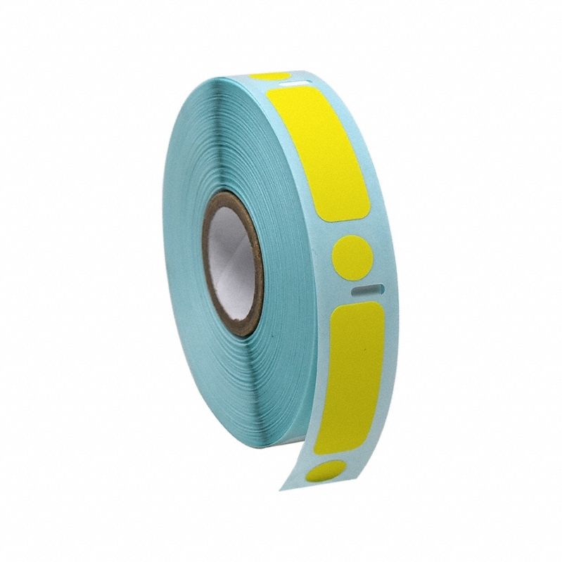 Cryogenic Label: 13 mm Label Wd, 2 mil Label Thick, 3 1/4 in Roll Lg, Yellow, Permanent Adhesive