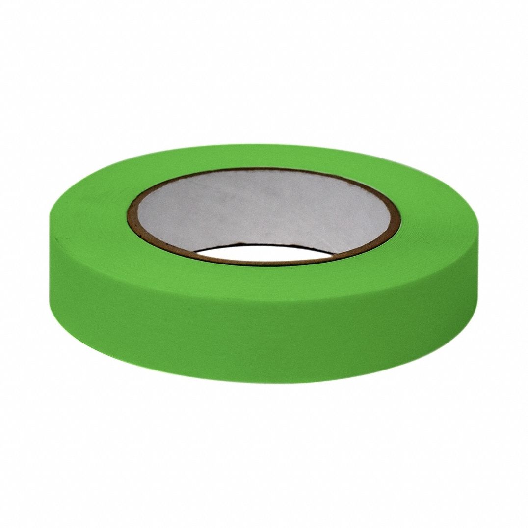 Laboratory Labeling Tape: 1 in Label Wd, 6.3 mil Label Thick, 60 yd Roll Lg, Green, Kraft Flatback