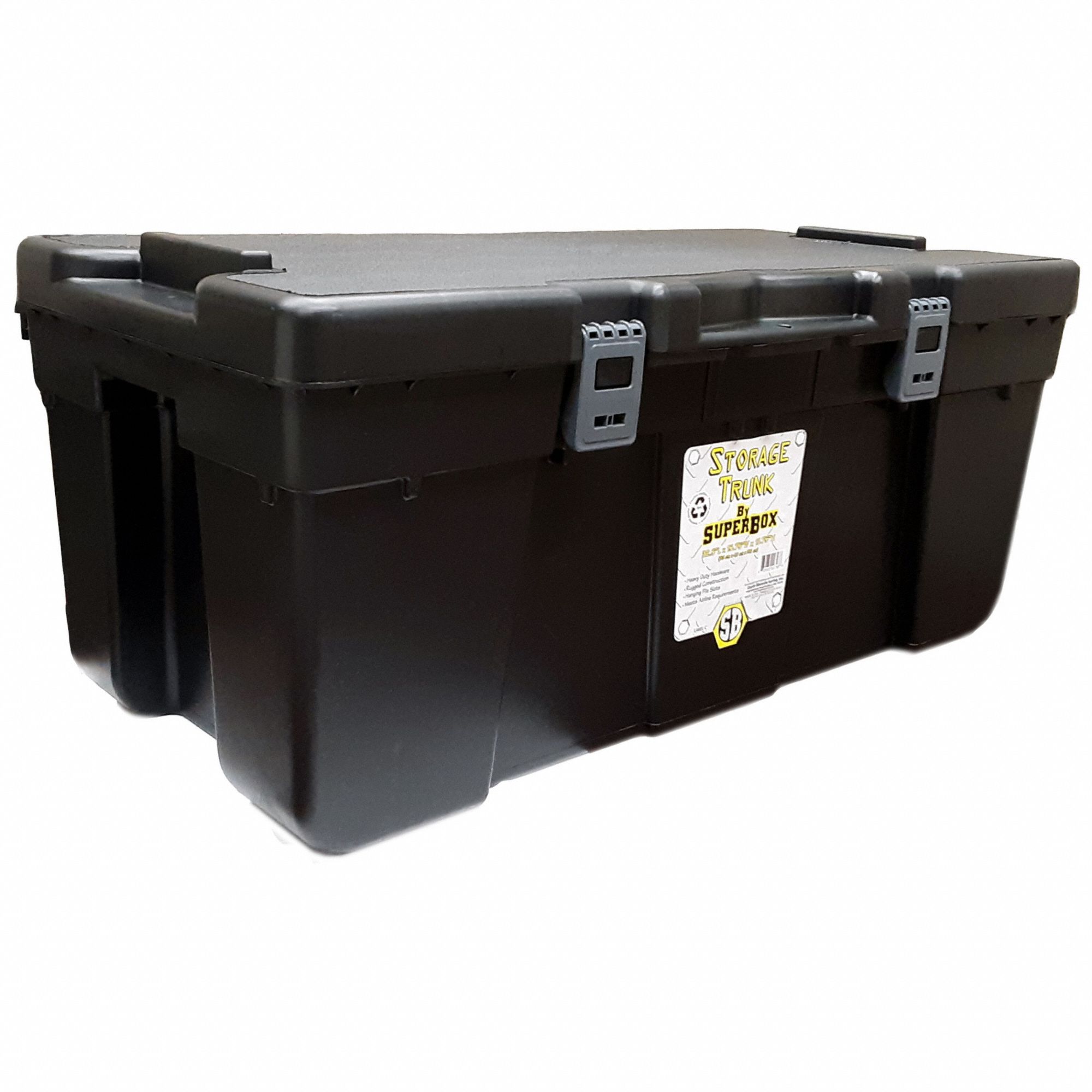 J TERENCE THOMPSON Storage Trunk: 26.9 gal, 32 1/2 in x 15 3/4 in x 13 3/4  in, Black, Plastic