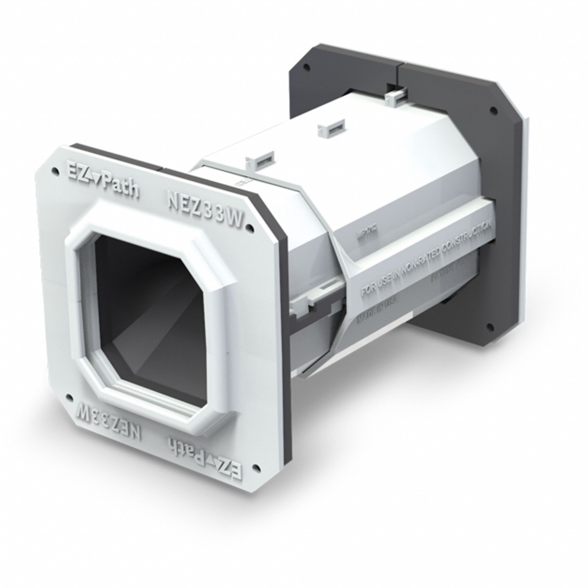Smoke and Acoustical Pathway Device: Square, 6.5 in Overall Ht, 6.25 in Overall Lg