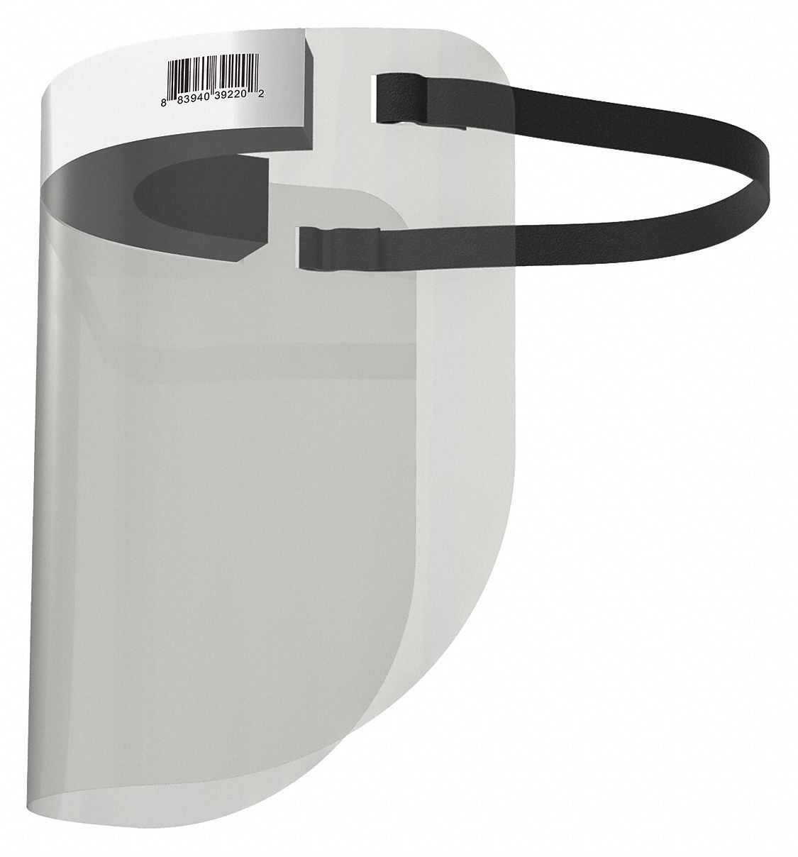 DISPOSABLE FACESHIELD, GREY/CLEAR, ANTI-FOG, PET/POLYESTER, 15 X 9⅛ X 0.070 IN