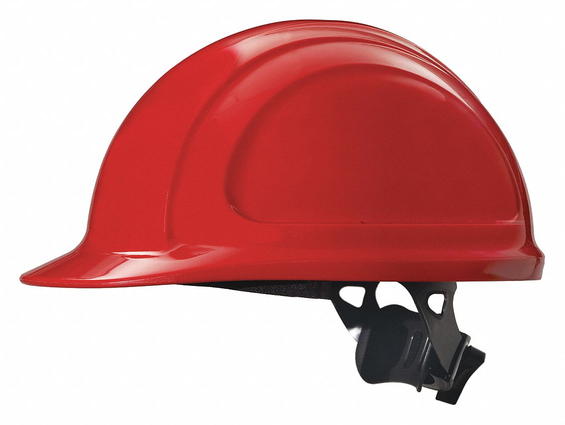 CASQUE DE SÉCURITÉ, CSA, TYPE 1, CLASSE C/E/G, POLYÉTHYLÈNE, SUSPENSION À CRÉMAILLÈRE 4 POINTS, REBORD AVANT, RG