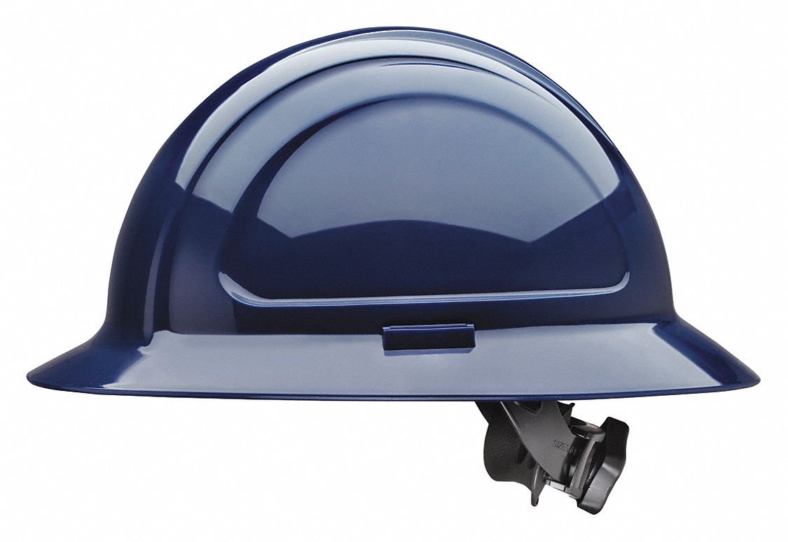 HARD HAT, CSA TYPE 1/CLASS C, G, E, 4 POINT RATCHET, FRONT BRIM, NAVY BLUE,  ONE SIZE, POLYETHYLENE