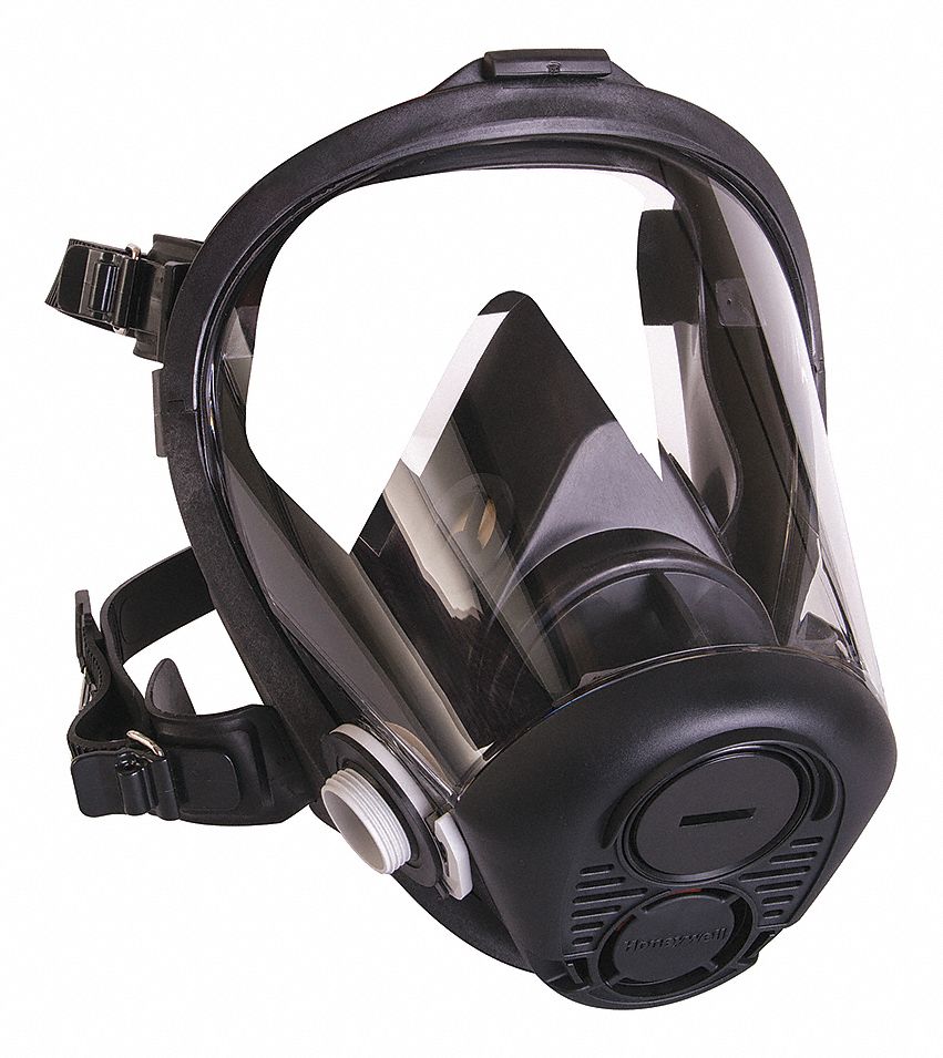 FULL FACEPIECE, RUBBER/SILICONE/PC, MEDIUM, HOOK-AND-LOOP, THREADED, 5-POINT, NIOSH