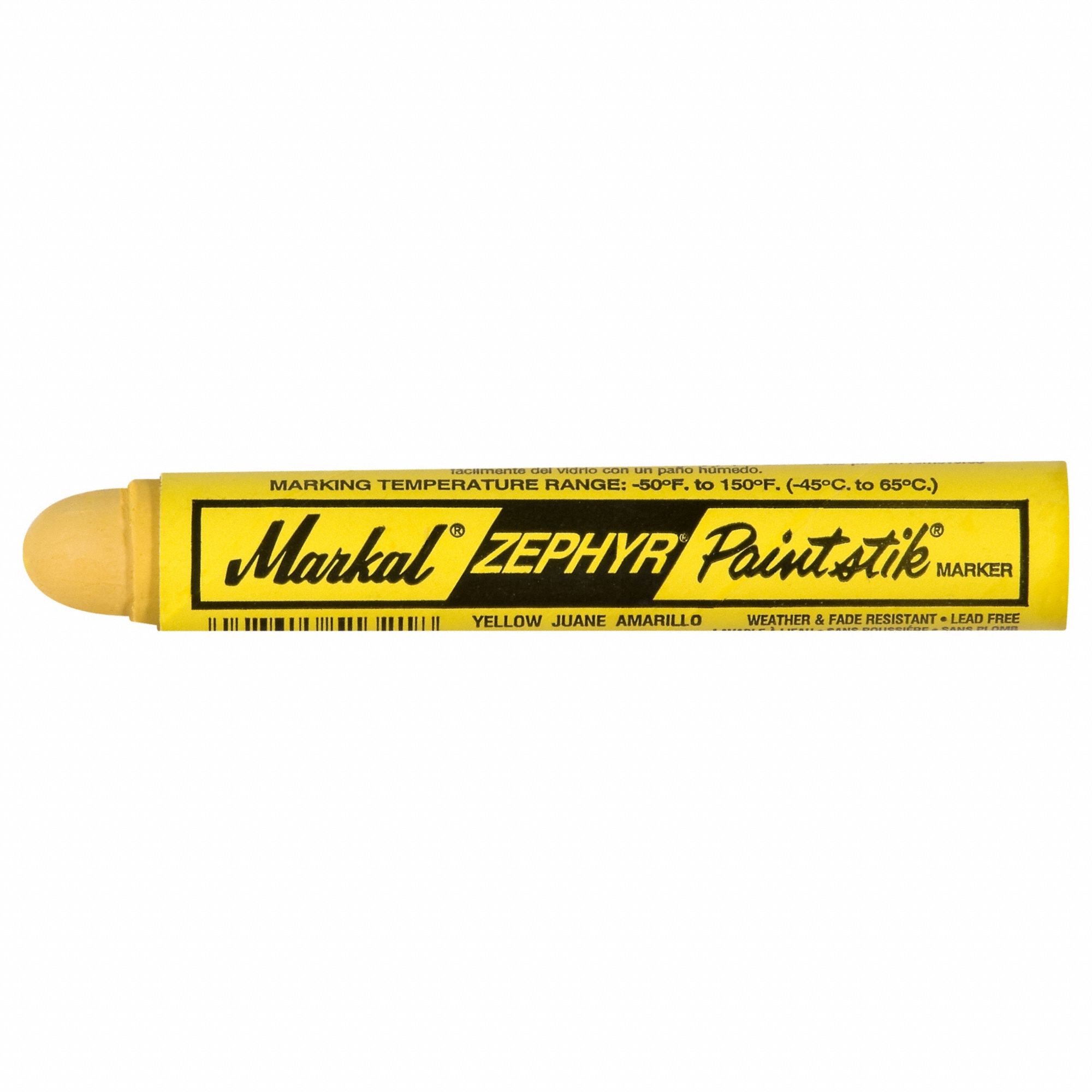 MARKAL 51321 Paintstick,Yellow,4-3/4" L,17 mm Tip 803D82