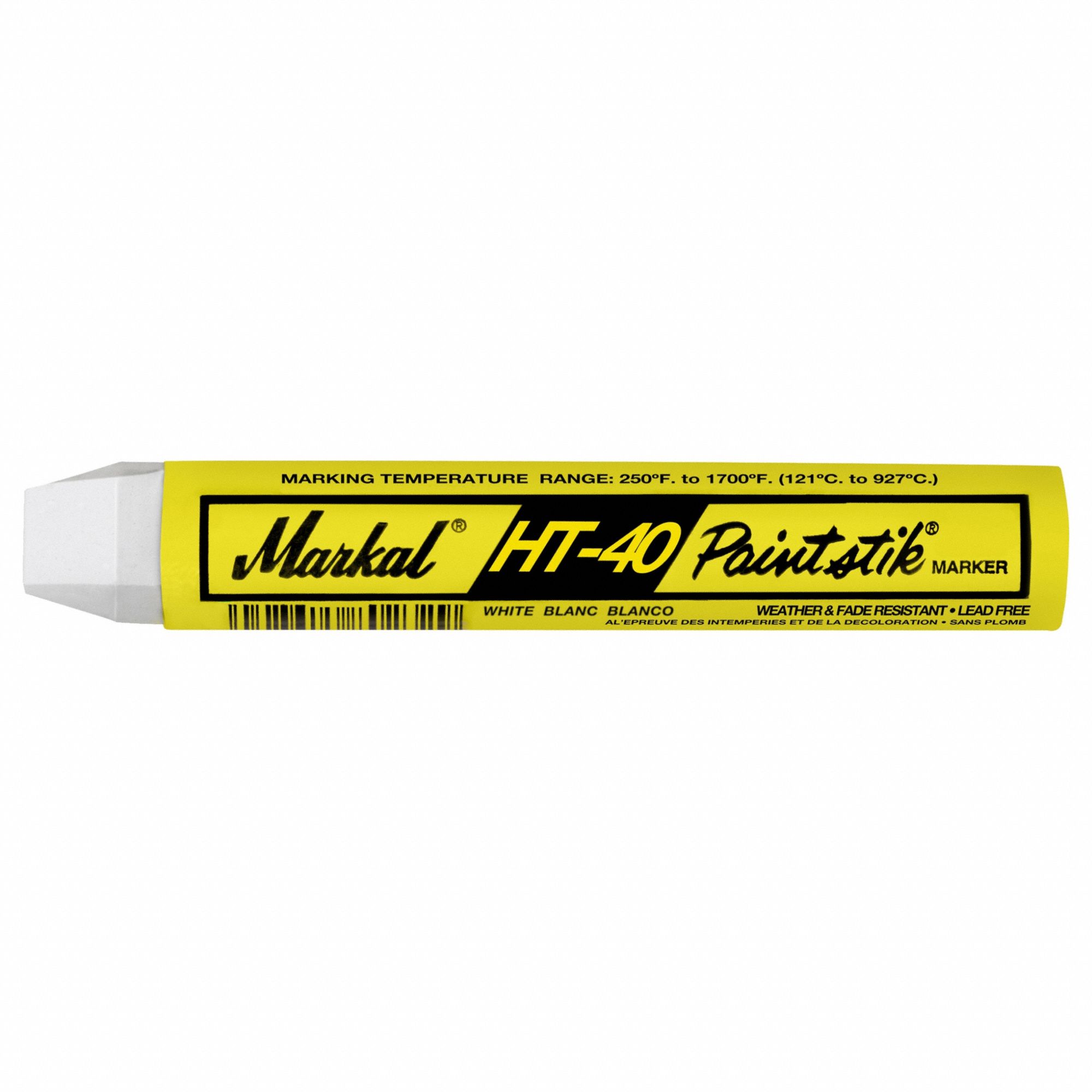 Solid Paint Marker: White, Paper, 1, 700°F Surface Temp Range
