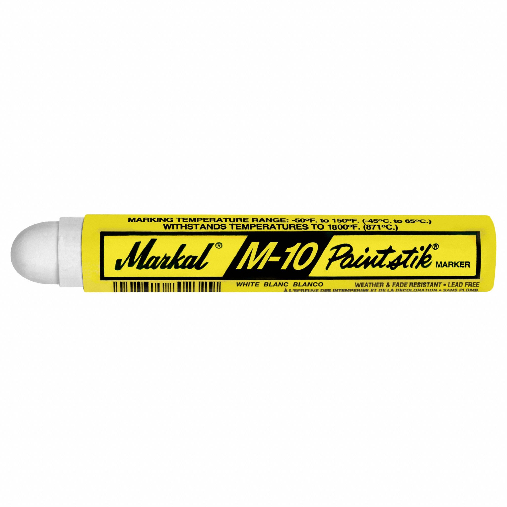 MARKAL, 17 mm Tip Wd, White, Solid Paint Markers - 803D89