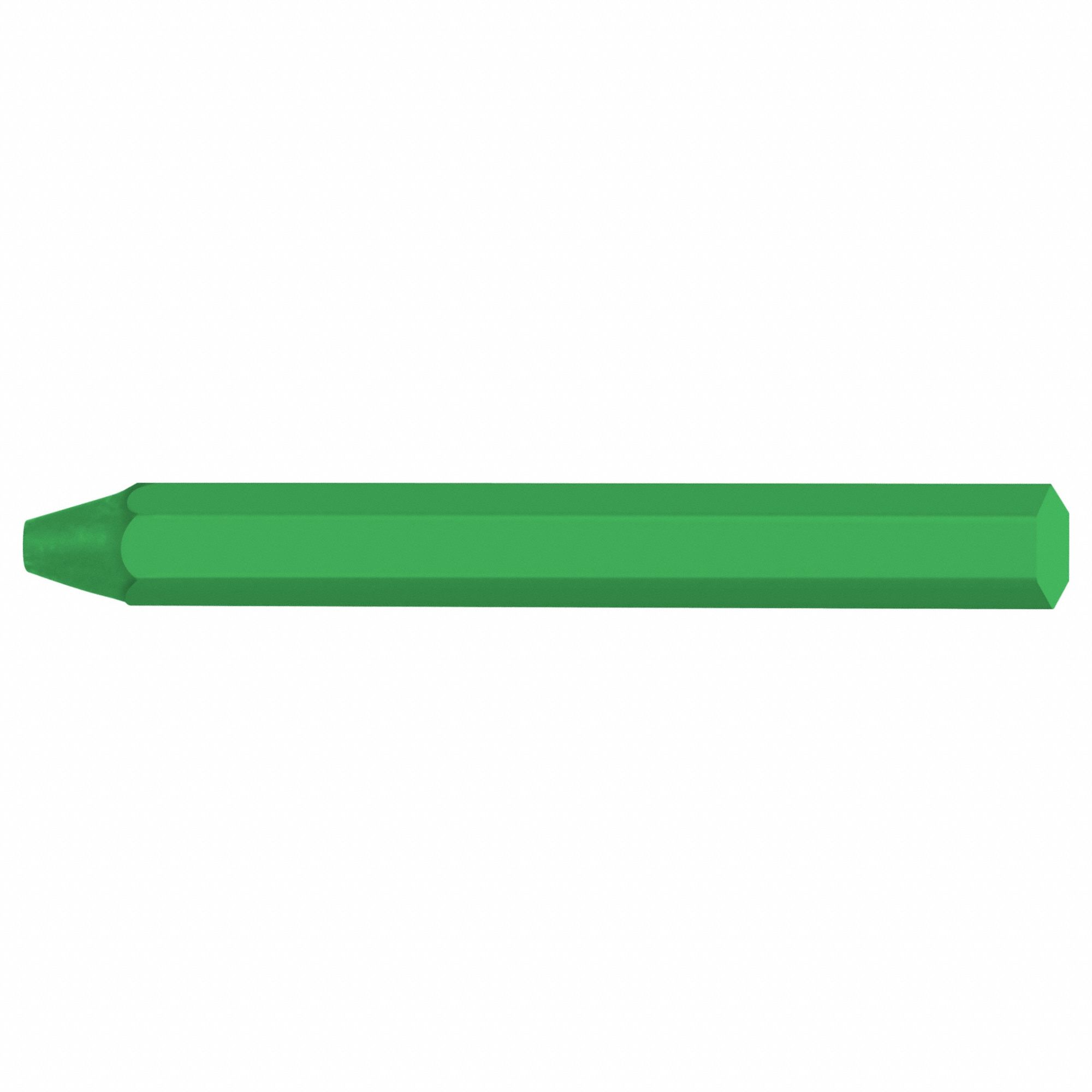Marking Crayon: Wax, 1/2 in Tip Wd, Hard, Green, 70°F  to 100°F, Green