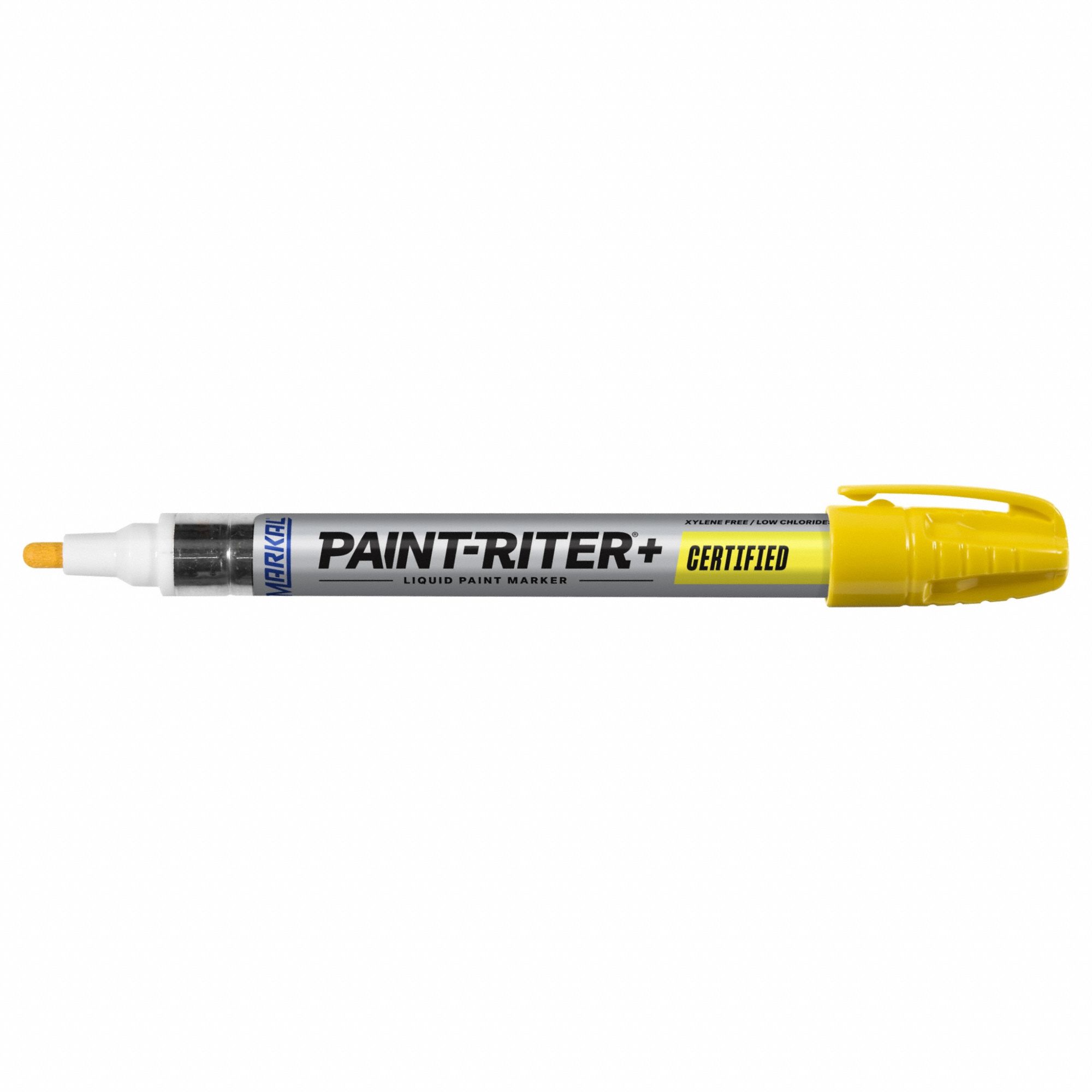 Liquid Paint Marker: 3 mm Tip Wd, Acrylic Spring-Activated Nib, Yellow, Point