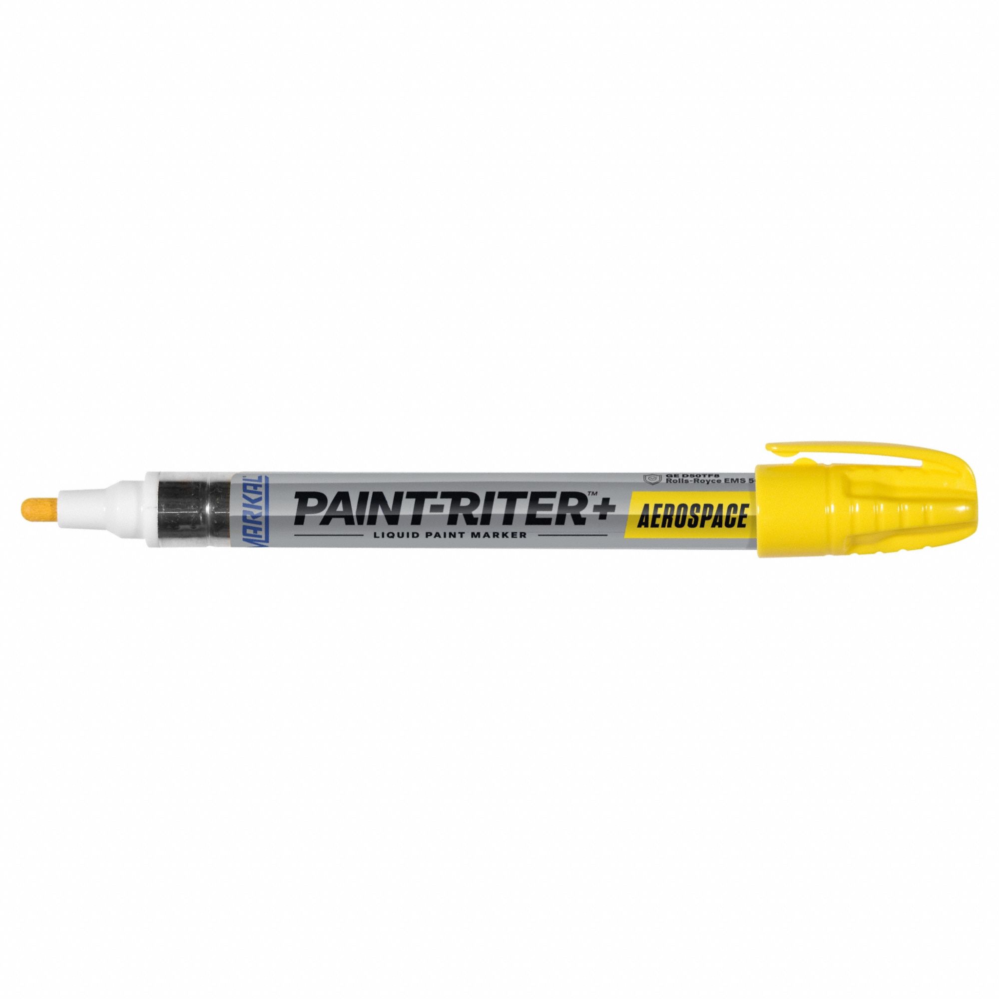 Liquid Paint Marker: 3 mm Tip Wd, Acrylic Spring-Activated Nib, Yellow, Point