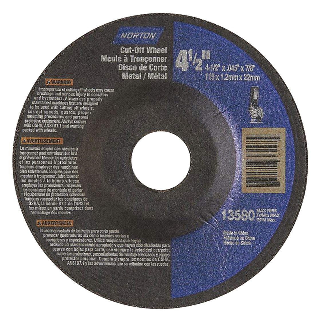 DISQUE TRONCONNER,OXYDE ALUM,4-1/2PODIA
