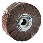 FLAP WHEEL, UNMOUNTED, STRAIGHT, 120 GRIT, 2 X 6 IN DIA, COATED ALUMINUM OXIDE ABRASIVE, 5 UNITS