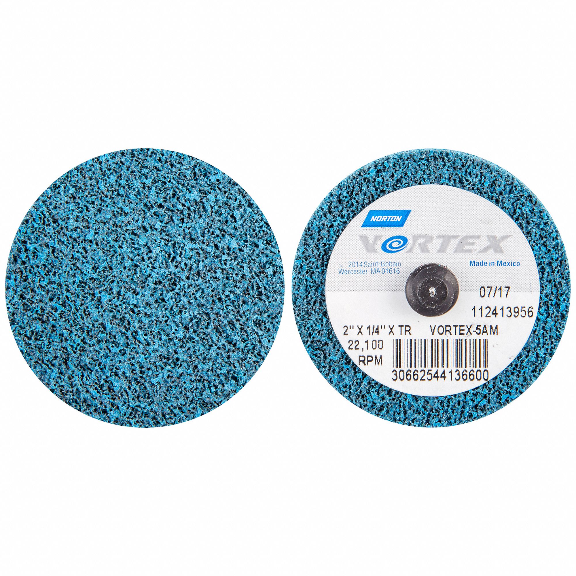 UNITIZED WHEEL, 2 IN DIAMETER X ¼ IN W, TR QUICK-CHANGE, ALUMINUM OXIDE, MEDIUM, SOFT (4), SOFT