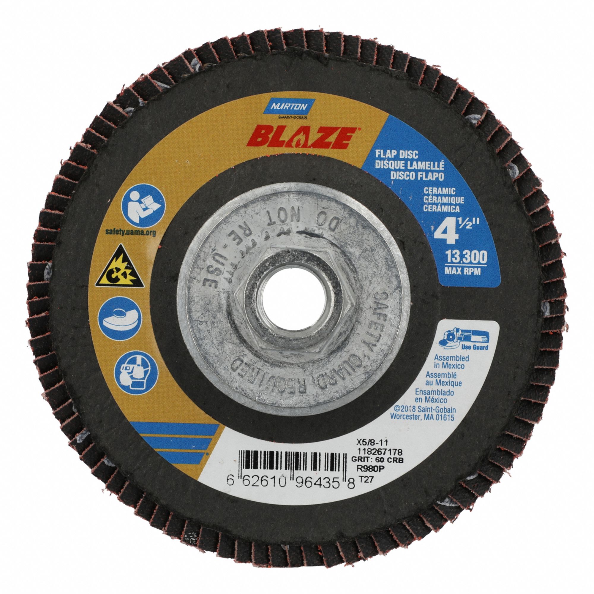 FLAP DISC,COATED,FIBERGLASS,TYPE 27