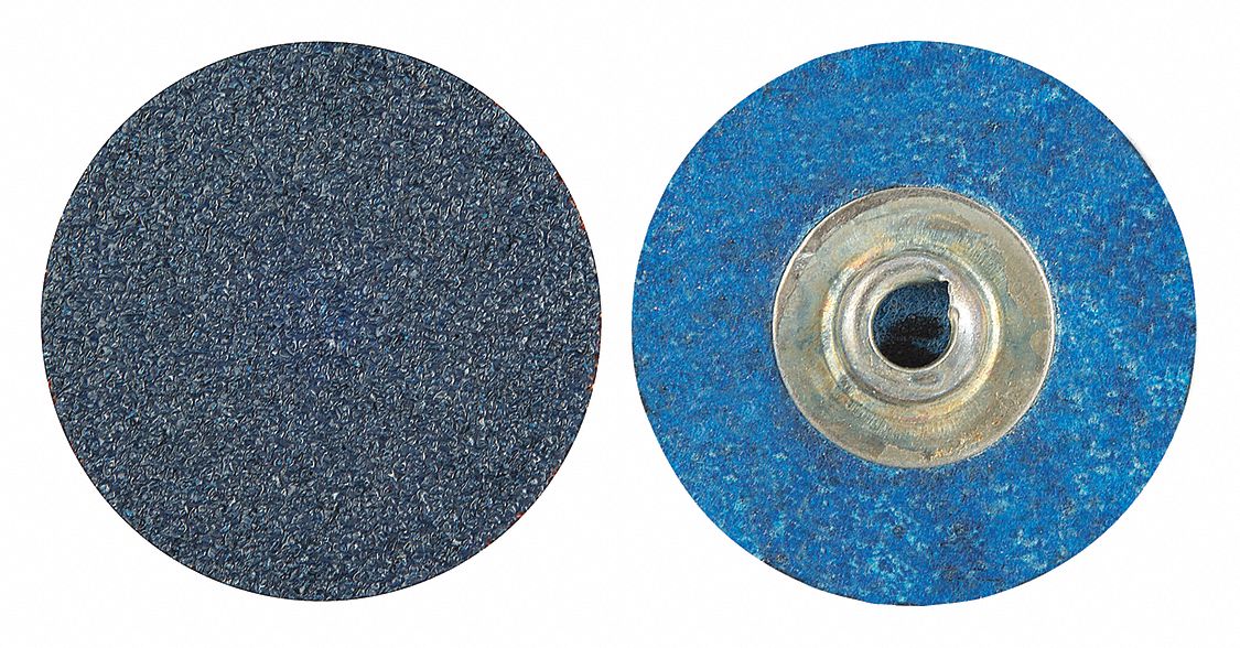 QUICK-CHANGE SANDING DISC, TS, 1½ IN, ZIRCONIA ALUMINA, 36 GRIT, Y WEIGHT POLYESTER, 100 PK