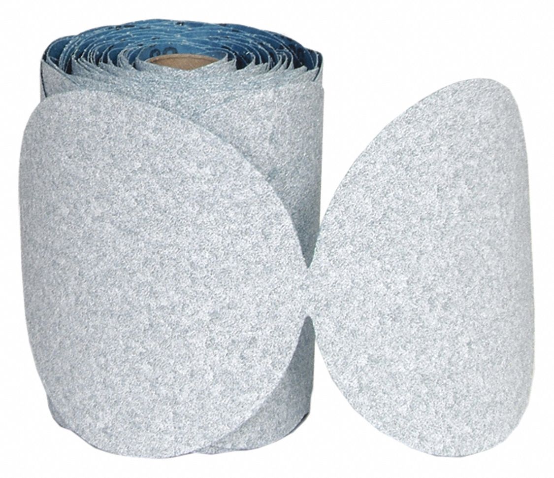 DISQUE DE PN&Ccedil;,GRAIN 240,S/ VIDE,CALIBRE FIN,POIDS C ENDUIT,BLEU P&Acirc;LE,5 PO,C&Eacute;R,PAPIER