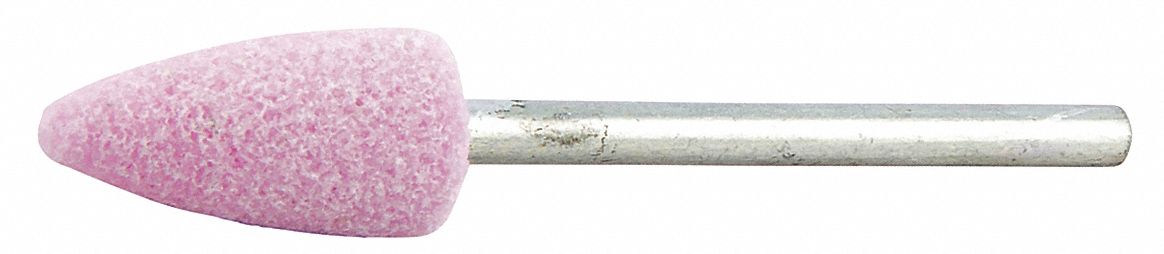 MOUNTED POINT, VITRIFIED BOND, B52, 80 GRIT, 45370 RPM, 3/8 IN DIA, ALUMINUM OXIDE