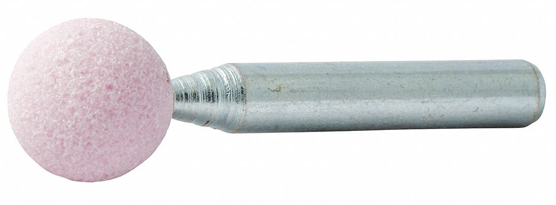 MOUNTED POINT, VITRIFIED BOND, B121, 80 GRIT, 45370 RPM, 1/2 IN DIA, ALUMINUM OXIDE
