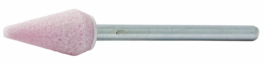 MOUNTED POINT, VITRIFIED BOND, B53, 80 GRIT, 60000 RPM, 5/16 IN DIA, ALUMINUM OXIDE
