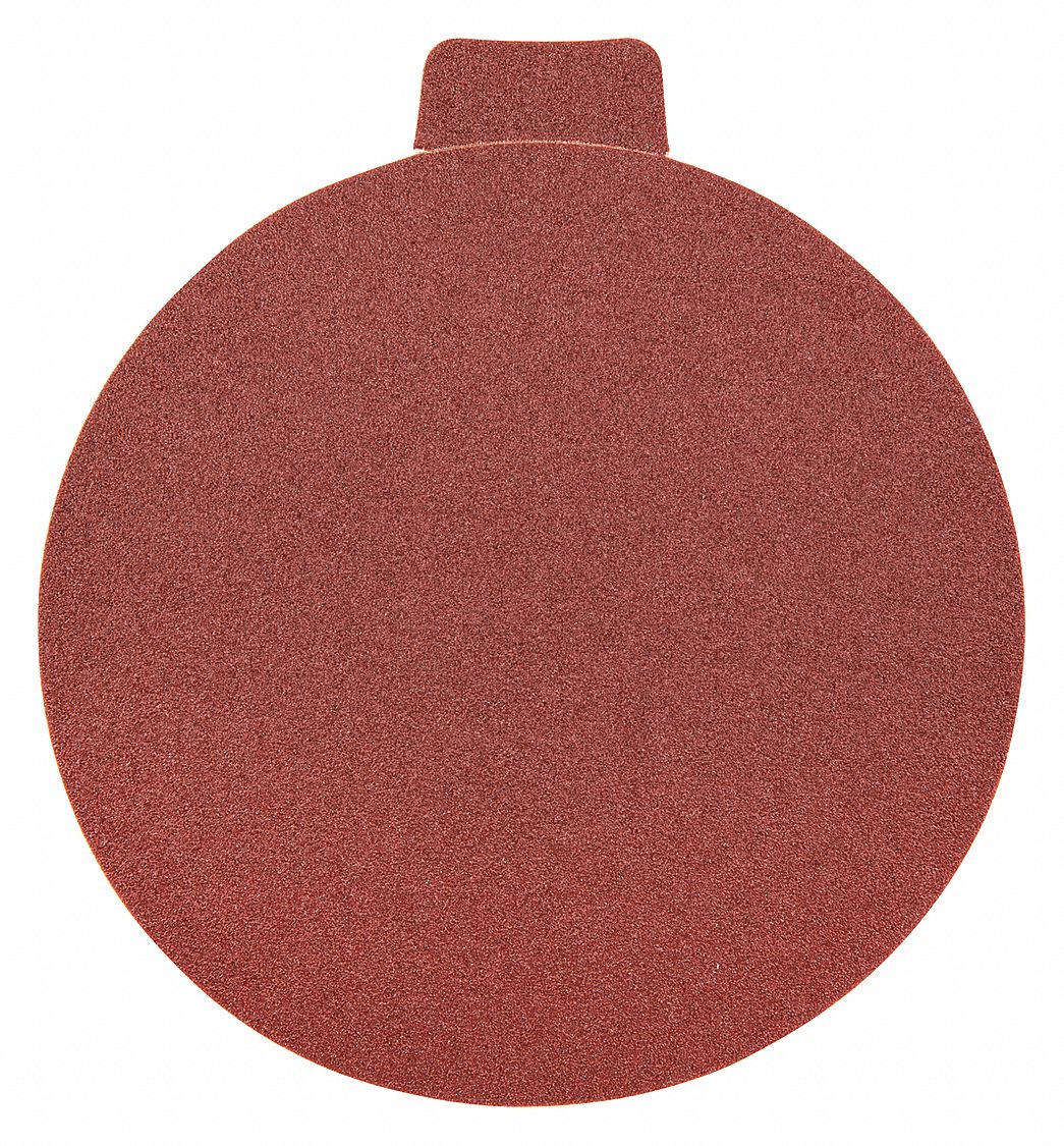 PSA SANDING DISC, NON-VACUUM, BACK WEIGHT J, 150 GRIT, BLACK, 5 IN, ALUMINUM OXIDE COATING