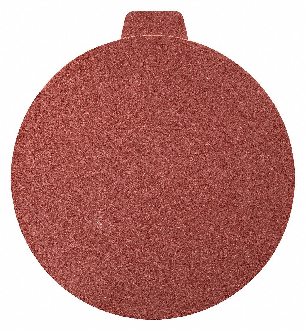 SANDING DISC, PSA, MEDIUM GRIT 120, NON VACUUM, BLACK, 6 IN, ALUMINUM OXIDE, CLOTH