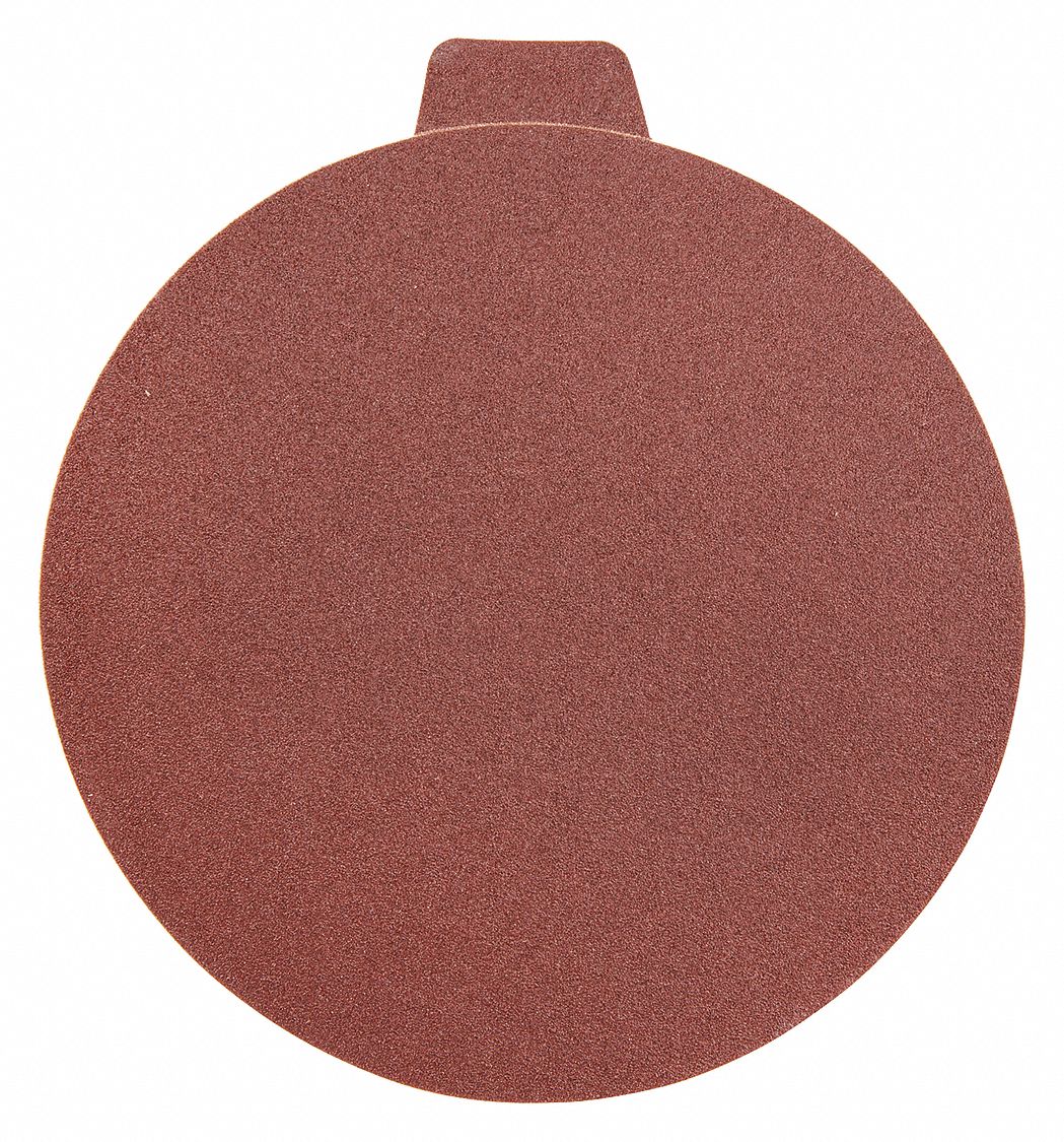 PSA SANDING DISC, NON-VACUUM, BACK WEIGHT J, 150 GRIT, BLACK, 6 IN, ALUMINUM OXIDE COATING