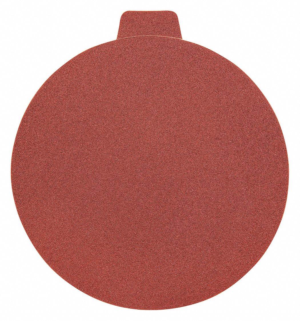 PSA SANDING DISC, NON-VACUUM, BACK WEIGHT J, 180 GRIT, BLACK, 6 IN, ALUMINUM OXIDE COATING