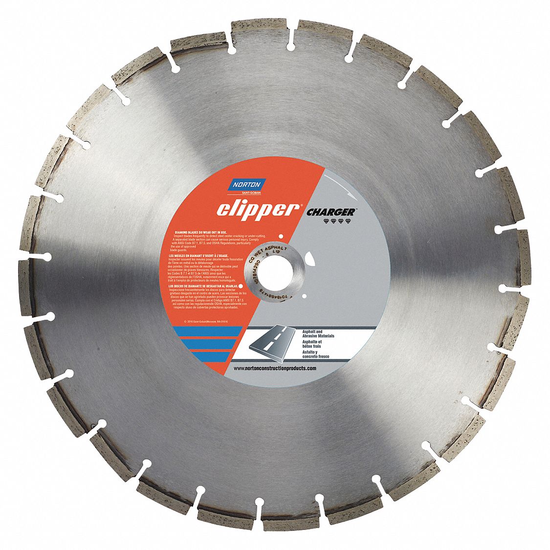 NORTON DIAMOND SAW BLADE SEGMENTED 18 IN 1 IN ARBOUR WET 3395