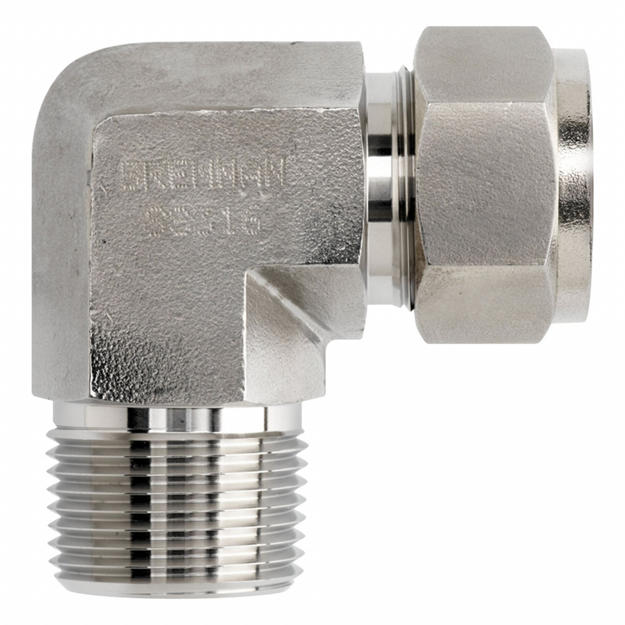 Compression Fitting Elbow: 1 in OD x 1 in Pipe Fitting Size, Compression x MNPT