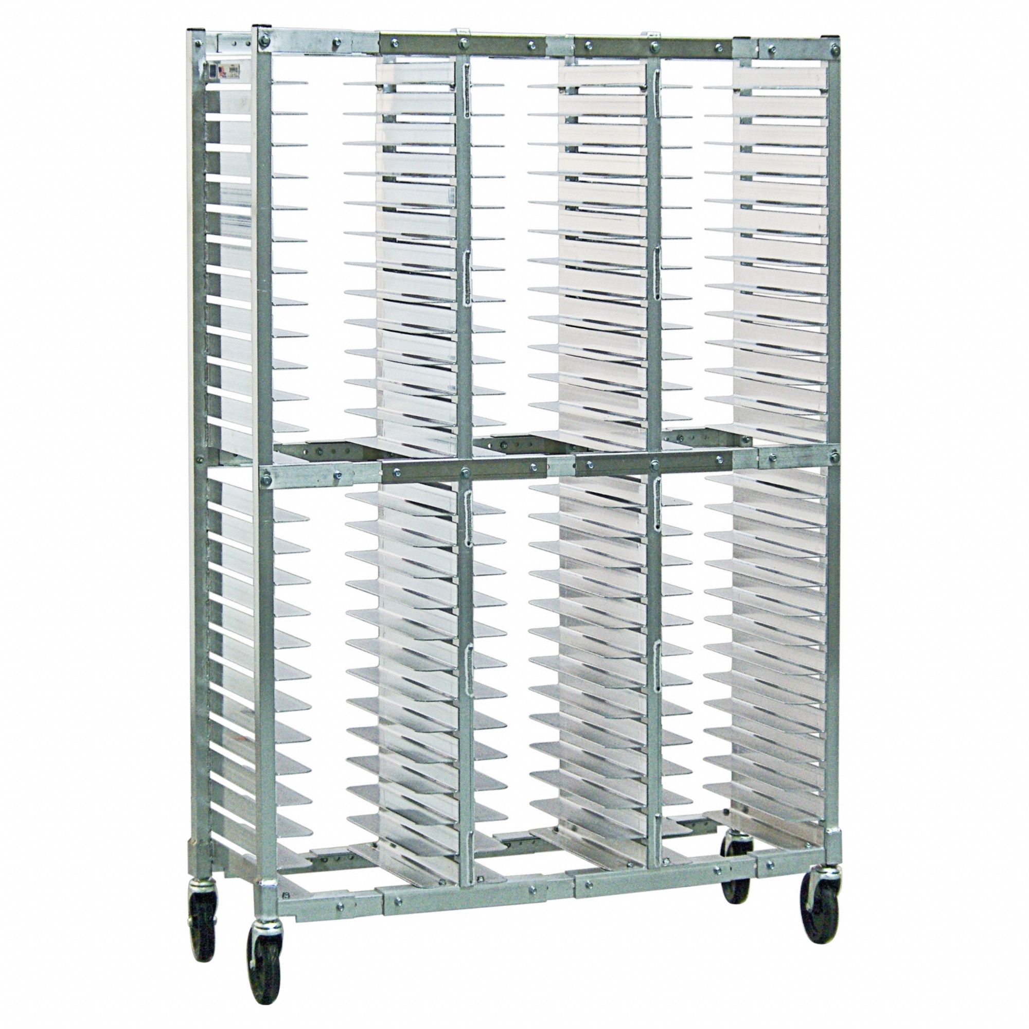 Adjustable Pizza Pan Rack: 78 Slots, 2 in Betw Shelves, 62 1/8 in Ht, NS596A