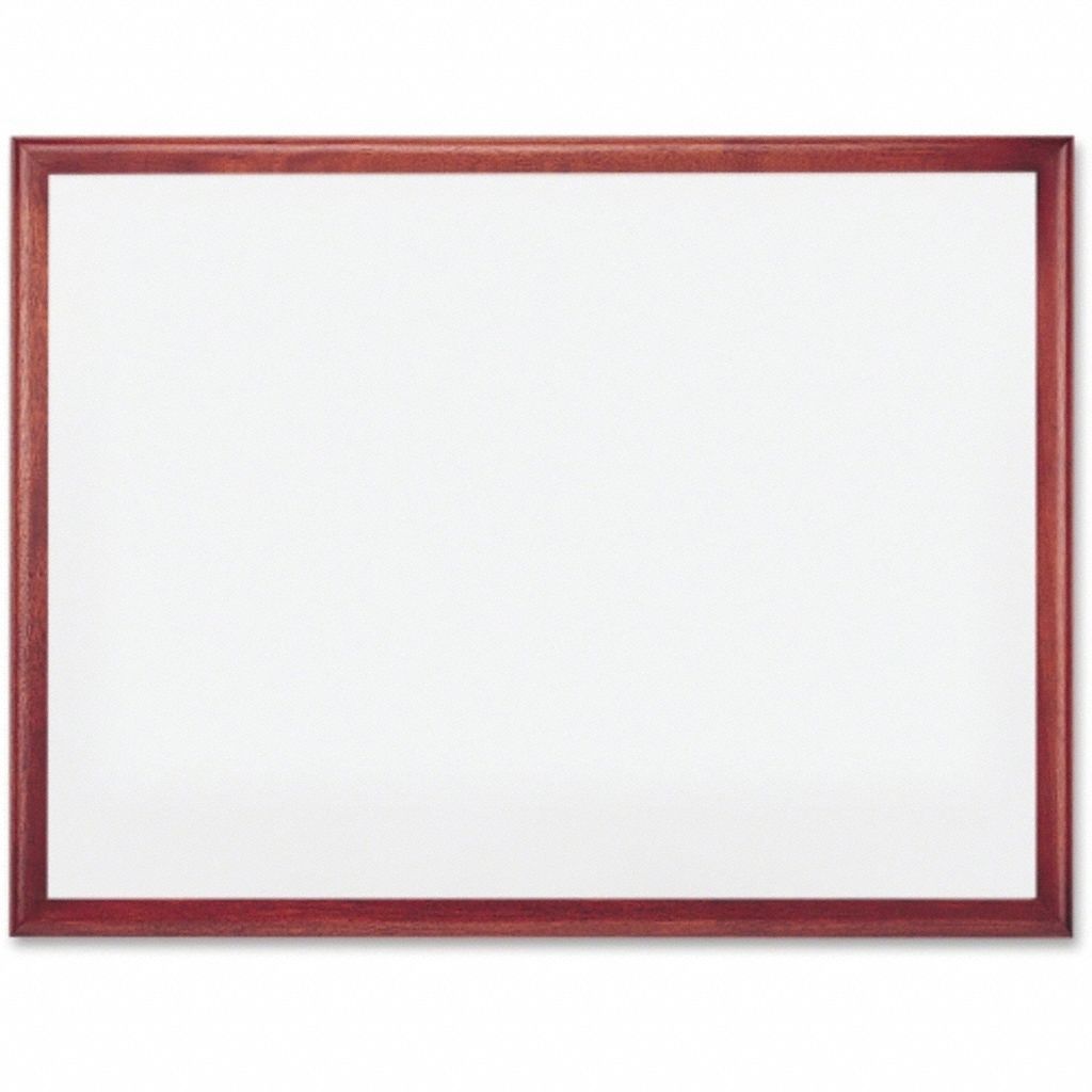 Dry Erase Board: Porcelain, Framed Style, Wood Frame, 24 in Overall Ht, 36 in Overall Wd