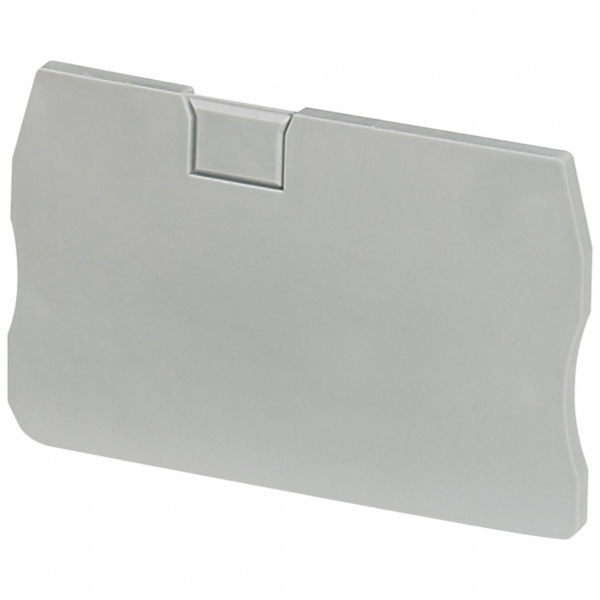 End Barrier: Screw Mount, Gray, Spring Terminals