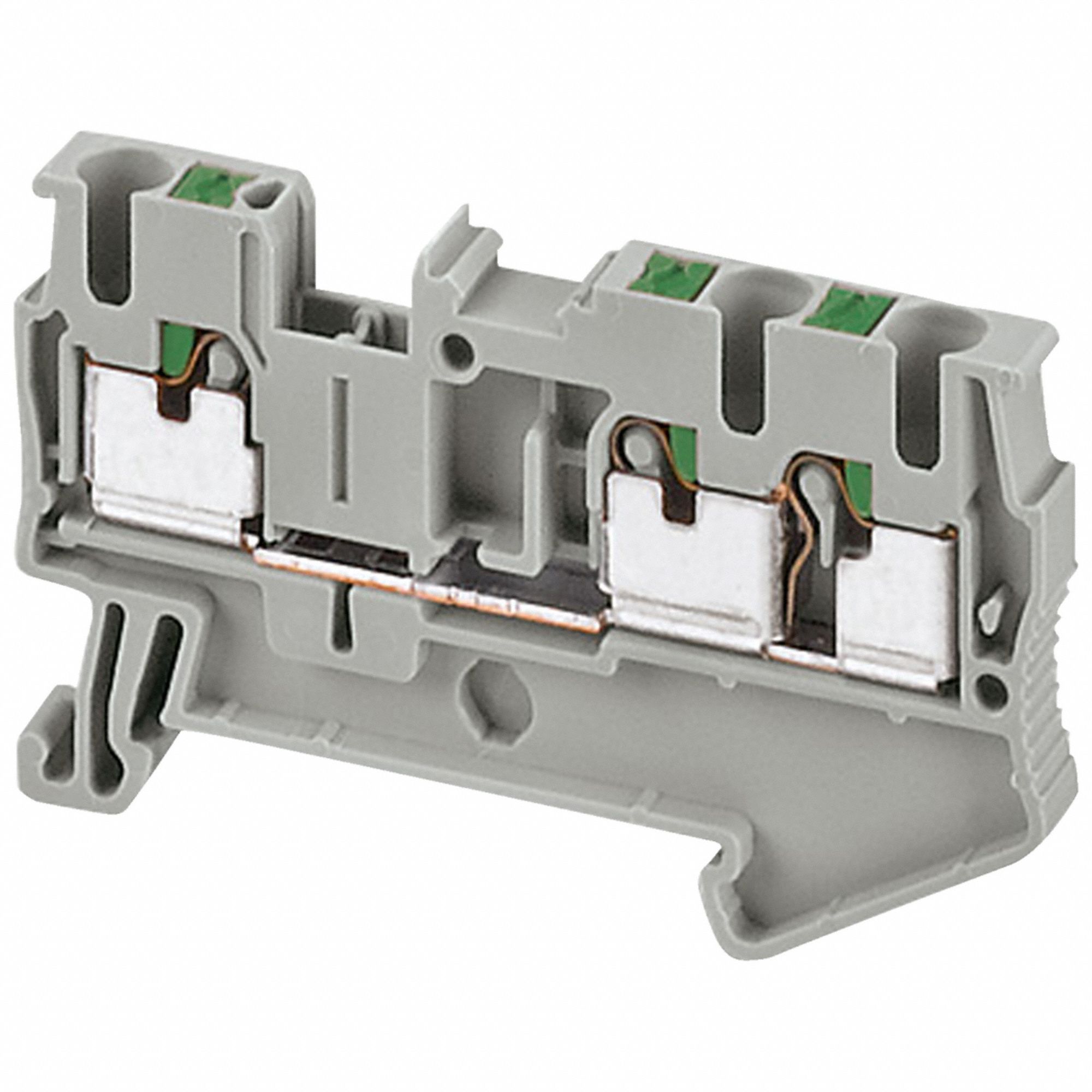 Terminal Block: DIN Rail Mounting Type, Push-In Wire Termination, 20 A